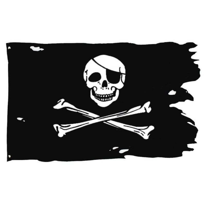 Drapeau Pirate avec hampe (modèle 2)