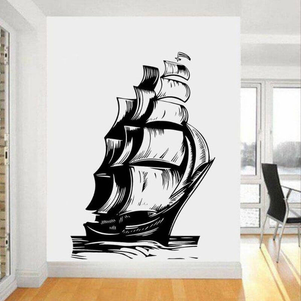 Sticker mural enfant Grand bateau de pirate